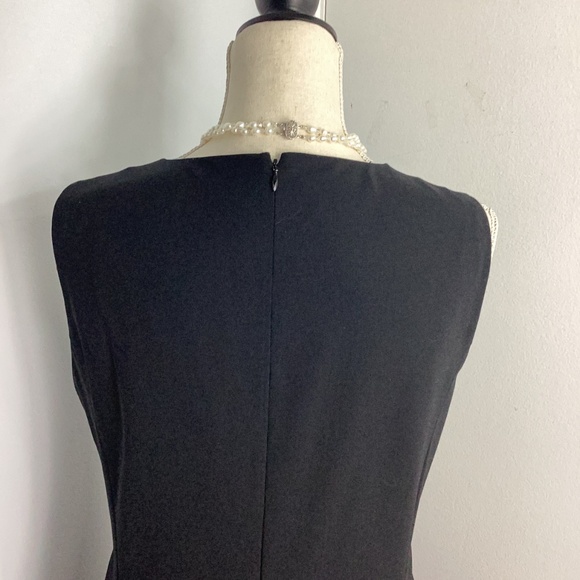 LAFAETTE 148 WOMAN SZ 10 BLACK SHEATH SHORT DRESS SLEEVELESS LINED CAREER FORMAL - Picture 5 of 14